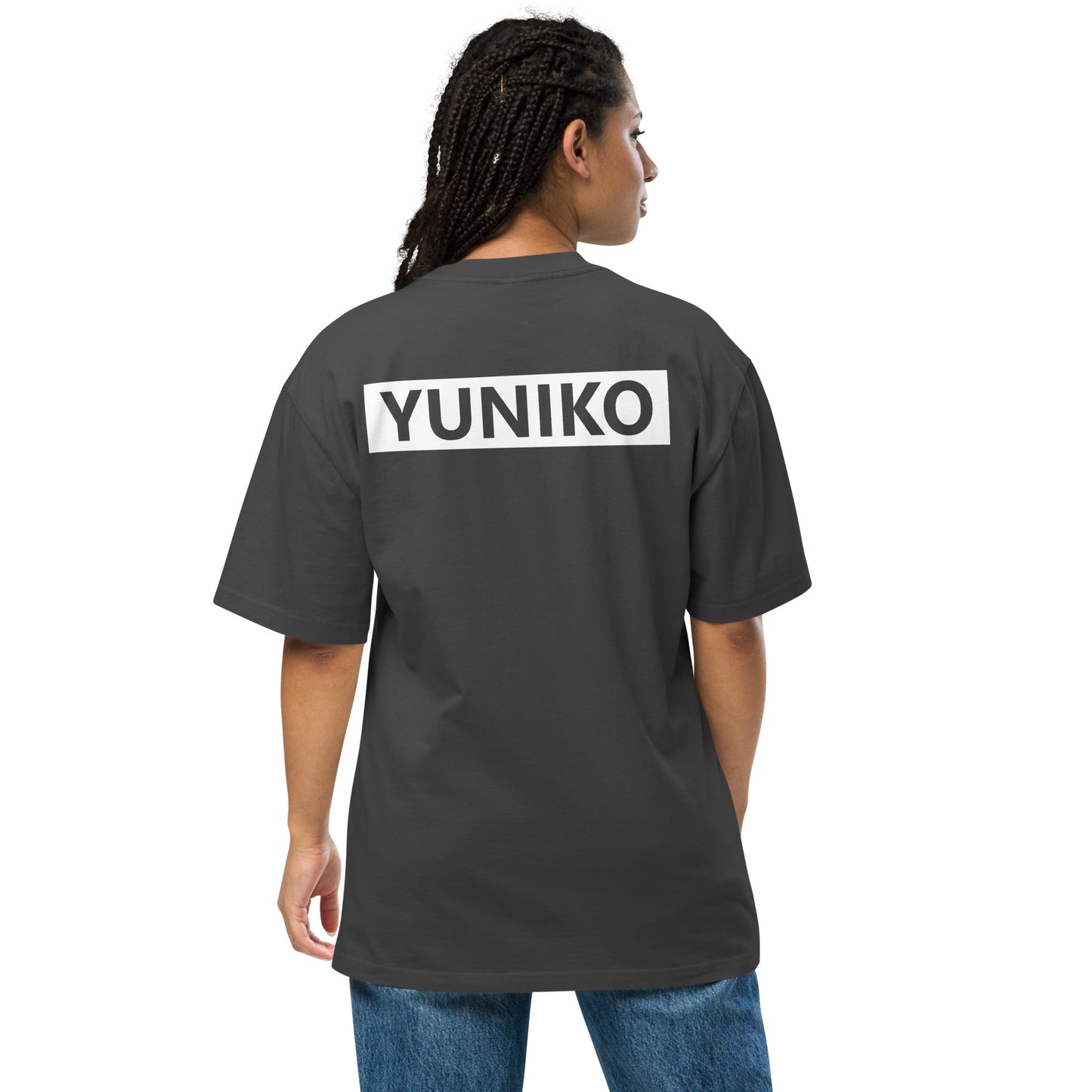 Yuniko Oversized T-Shirt | Yuniko Back - Black