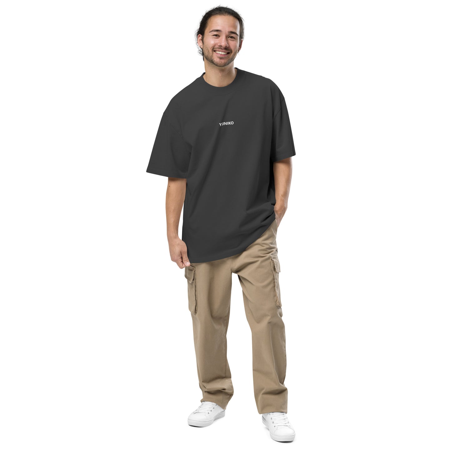 Yuniko Oversized T-Shirt | Yuniko Front - Black