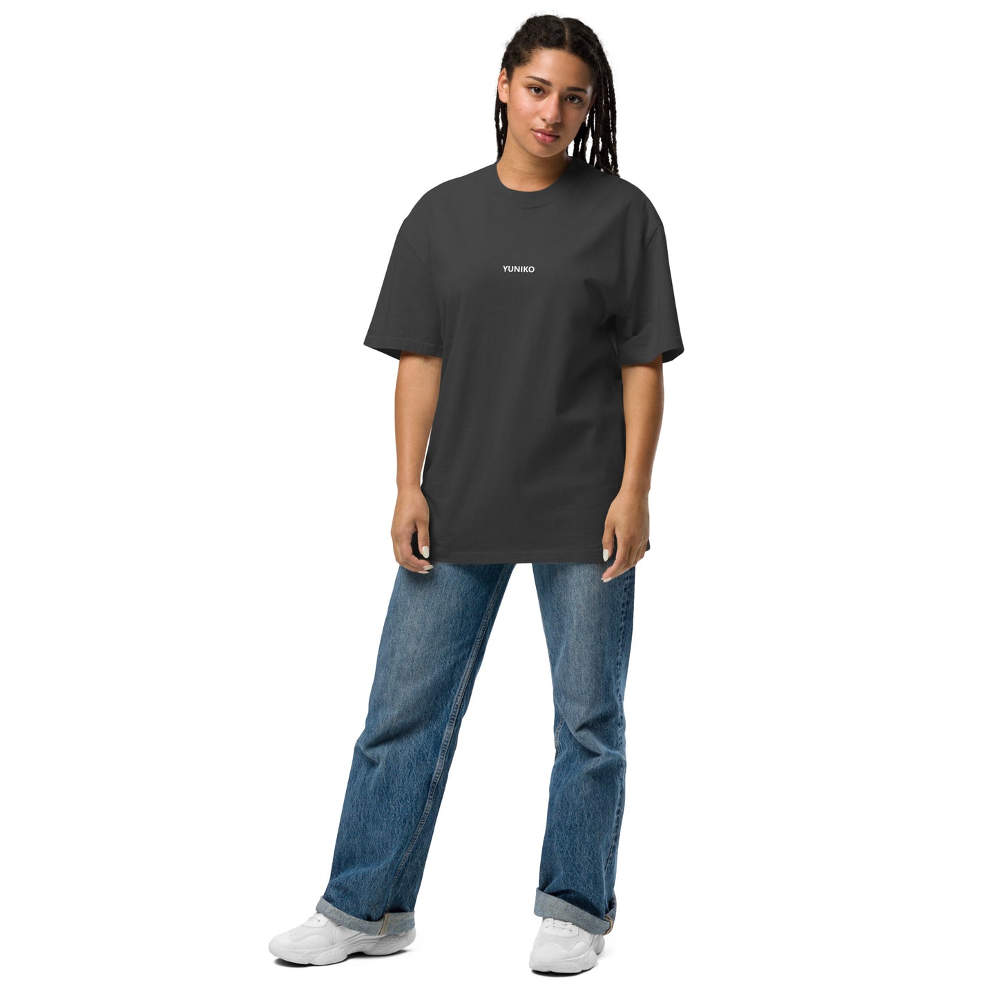 Yuniko Oversized T-Shirt | Yuniko Front - Black