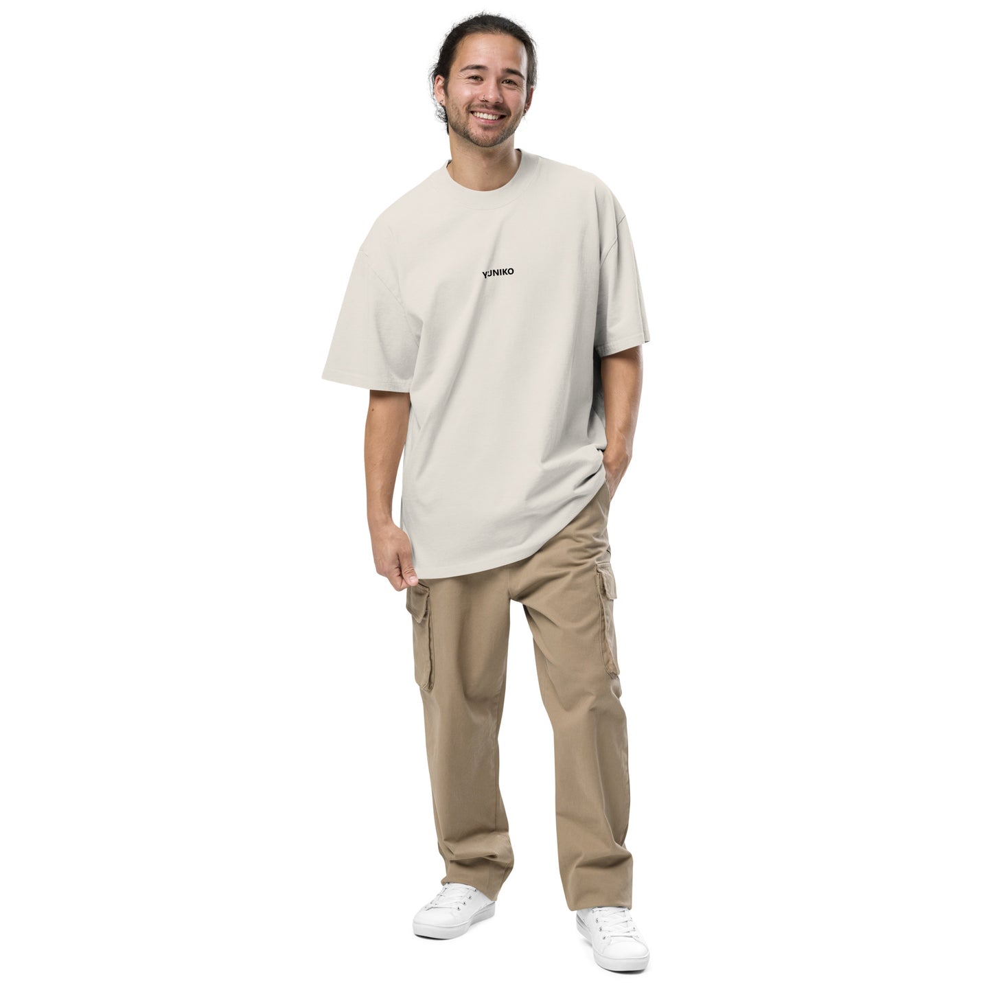 Yuniko Oversized T-Shirt | Yuniko Front - Bone