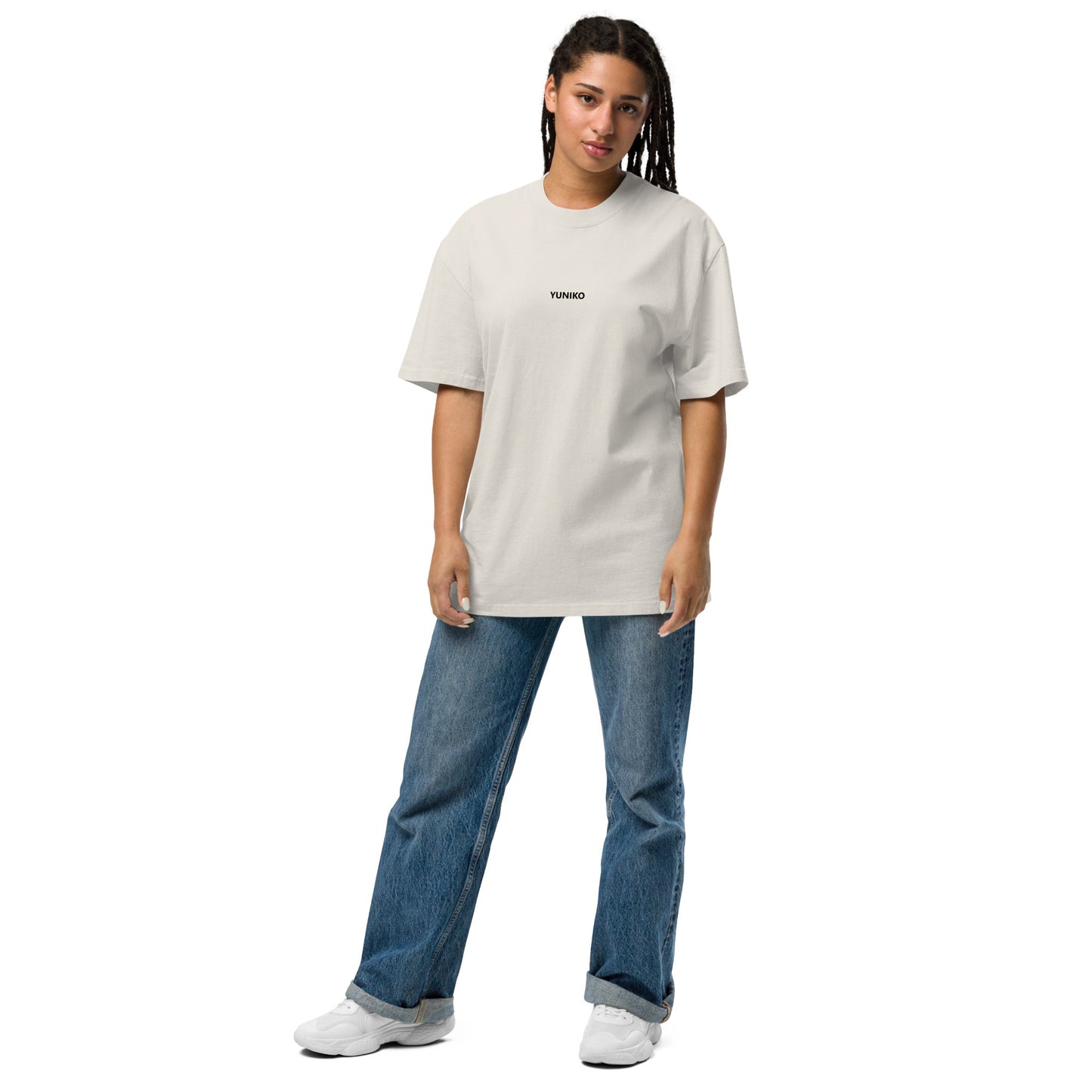 Yuniko Oversized T-Shirt | Yuniko Front - Bone