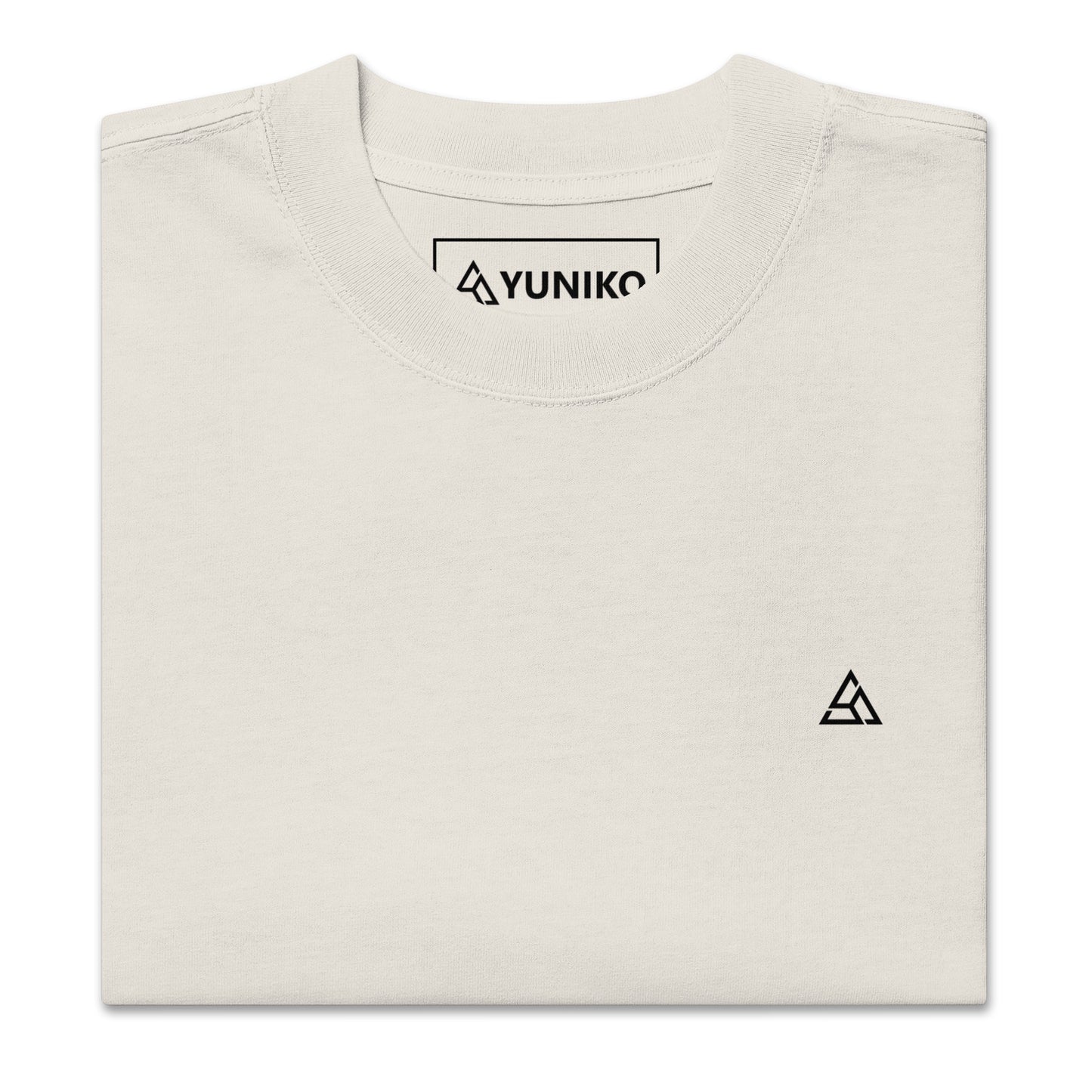 Yuniko Oversized T-Shirt | Logo Front  Side - Bone